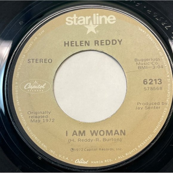 Helen Reddy I Am Woman /Don't Know How to Love Him 45 Soft Rock Capitol Starline - Picture 1 of 4